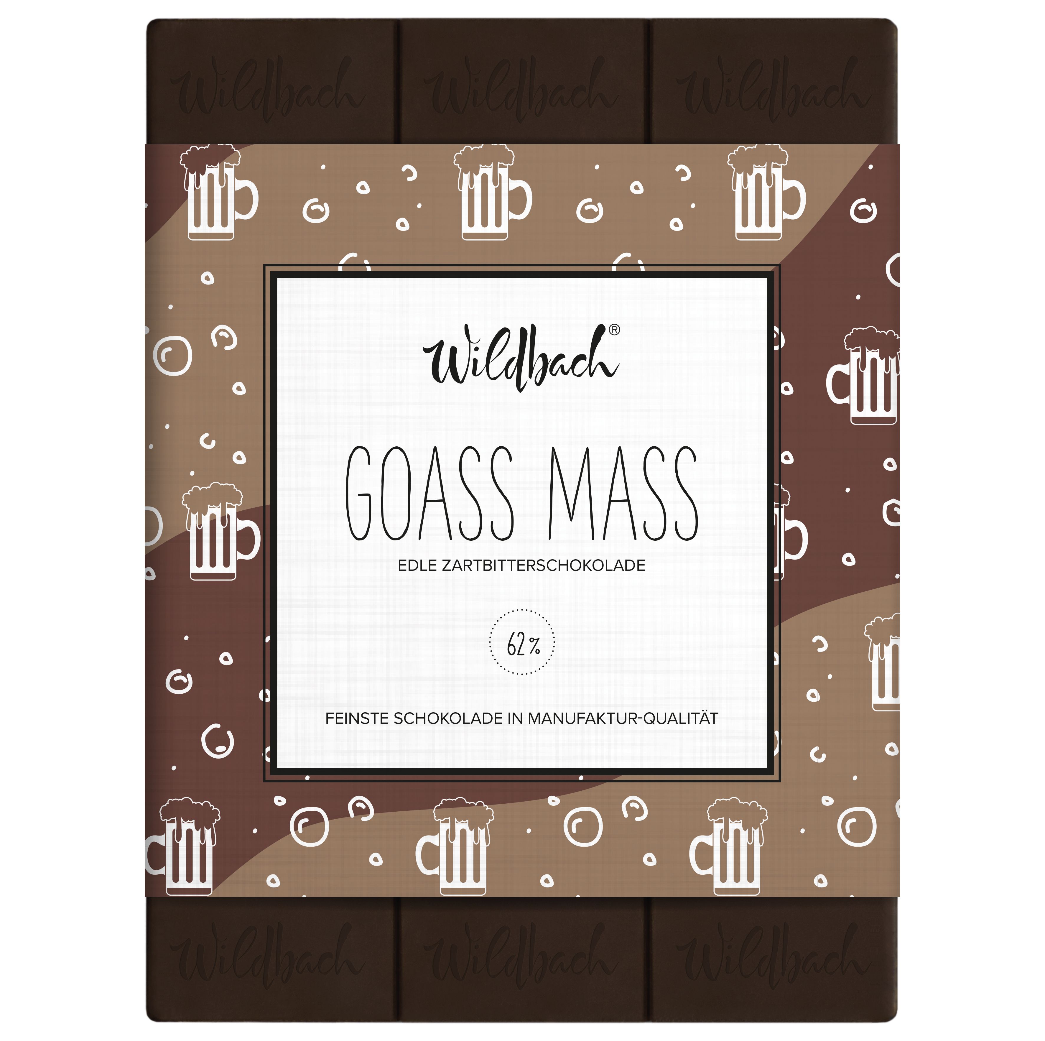 70g Tafel Edle Zartbitterschokolade 62% Goass Mass